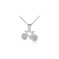 Bicycle Charm Necklace in Sterling Silver product
