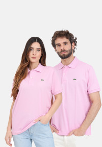 Polo rosa uomo donna con patch logo coccodirllo product