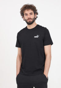 T-shirt nera da uomo Essentials+ con stampa logo piccolo product