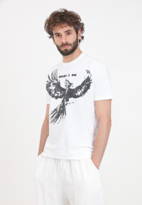 T-shirt da uomo bianca con stampa logo in nero product