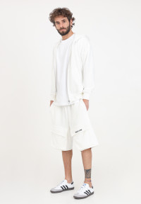 Shorts da uomo bianchi con ricamo logo a contrasto product