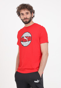 T-shirt bianca nera e rossa da uomo Graphics circular product