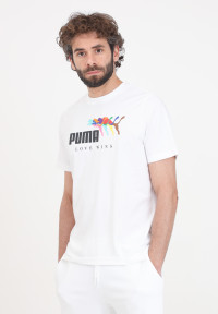T-shirt bianca da uomo Ess+ love wins product