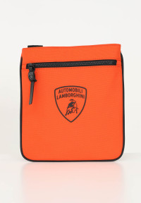 Borsa Lamborghini arancione uomo casual a tracolla con logo scudo product