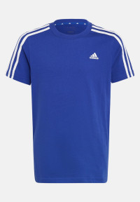 T-shirt bambino bambina blu e bianca Essentials 3 stripes product