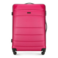 Duża walizka z ABS-u żłobiona różowa product