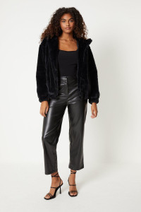 Womens Faux Fur Bomber Jacket product