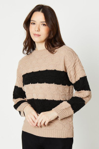 Womens Stitch Detail Stripe Knitted Jumper product