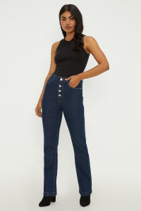 Womens Button Detail Flared Jeans product