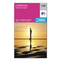 Landranger 108 Liverpool, Southport & Wigan Map With Digital Version - Pink, Pink product