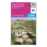Landranger Active 86 Haltwhistle & Brampton, Bewcastle & Alston Map With Digital Version - Pink, Pink product