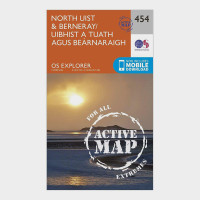 Explorer Active 454 North Uist & Berneray Map With Digital Version - Clear, Clear product