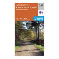 Explorer 267 Northwich & Delamere Forest Map With Digital Version - Orange, Orange product