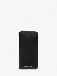 MK Portefeuille Henry entièrement zippé en cuir Saffiano - Noir - Michael Kors product