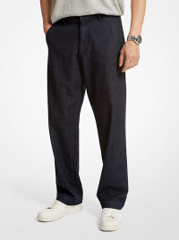 MK Pantalon chino à jambes larges en coton extensible - Bleu - Michael Kors product