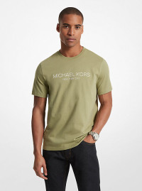 MK T-shirt en coton imprimé avec logo - Vert - Michael Kors product