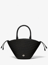 MK Audrey Woven Leather Market Bag - Black - Michael Kors product