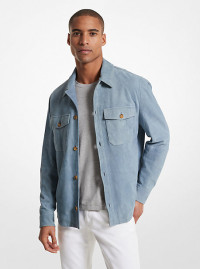 MK Suede Shirt Jacket - Blue - Michael Kors product