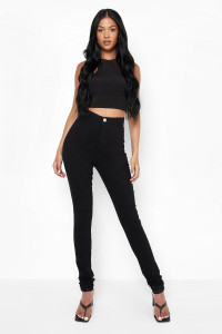 Tall Basic High Waisted Skinny Jeans - Black - 12 product