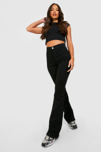 Tall Basics High Waist Skinny Flared Jeans - Black - 8 product