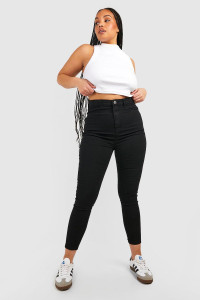 Plus High Waisted Jeggings - Black - 26 product
