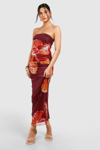 Tropical Mesh Bandeau Maxi Dress - Multi - 14 product