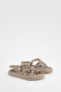 Crossover Front Rope Sandals - Beige - 5 product
