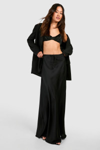 Tall Satin Tube Maxi Skirt - Black - 18 product