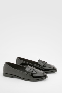 Wide Fit Patent Loafers - Black - 7 product