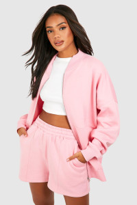 Bomber Zip Through Short Tracksuit - Pink - M product
