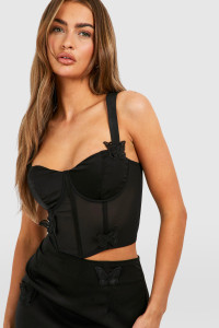 Butterfly Detail Corset - Black - 16 product