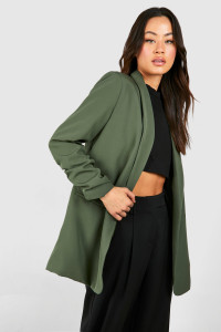 Tall Woven Tailored Longline Blazer - Green - 16 product
