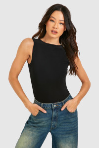 Tall Sleeveless Double Layer Bodysuit - Black - 16 product