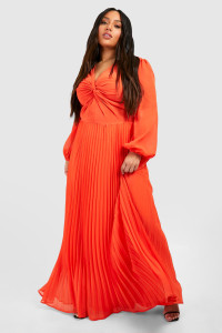 Plus Chiffon Twist Front Maxi Dress - Orange - 24 product