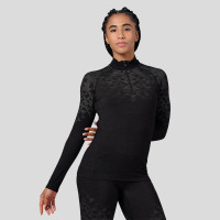 Odlo Haut technique à manches longues et fermeture demi-zippée Kinship Performance Wool Warm pour femme, XL, noir product