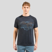 Odlo T-shirt à motif topographique Ascent Performance Wool 130 pour homme, XXL, noir product