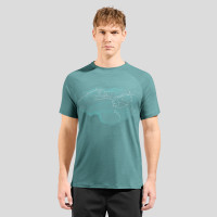 Odlo T-shirt à motif topographique Ascent Performance Wool 130 pour homme, XXL, vert product