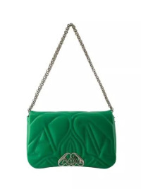 Alexander McQueen Schoudertassen - The Seal Crossbody Bag - Leather - Green in groen product