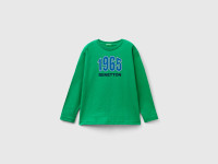 Benetton, T-shirt Manica Lunga In Cotone Bio, Verde, Bambini product