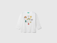 Benetton, T-shirt Manica Lunga In Cotone Bio, Bianco, Bambini product