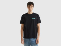 Benetton, T-shirt Con Stampa In Cotone Bio, Nero, Uomo product