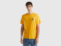 Benetton, T-shirt Con Stampa In Cotone Bio, Senape, Uomo product