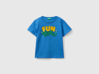 Benetton, T-shirt Con Stampa In Rilievo, Blu, Bambini product