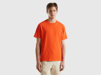 Benetton, T-shirt Leggera Relaxed Fit, Arancione, Uomo product