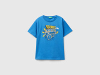 Benetton, T-shirt Con Stampa Gommata, Blu, Bambini product