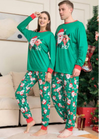 Men Green Christmas Santa Claus Print Loungewear Set product
