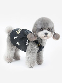 Pet's Clothing Cute Floral Embroidered Ruched Guipure Lace Decorated Cat and Dog Dress product