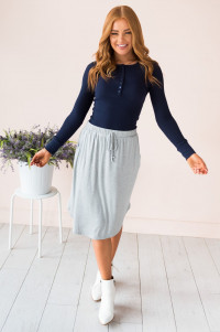 Well Wishes Modest Ribbed Jersey Skirt product