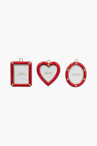 Berry and Thread Ruby Enamel Frame Ornaments Set of 3 product