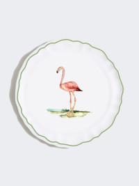 Animaux De La Savane Dessert Side Plates, Flamingo, Set Of Two White And Pink product